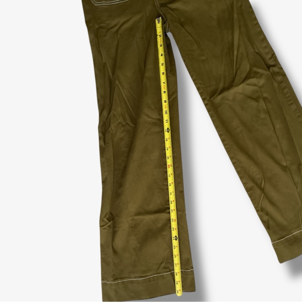 Bagatelle Collection Stitch Wide Leg Pants Cotton Spandex Olive Green Size 6 - Picture 5 of 9